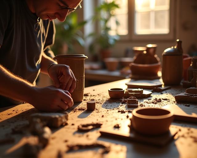 Artesanía tradicional española en un taller de Madrid